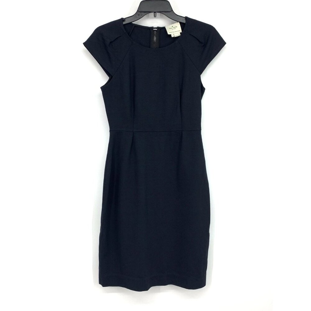 Kate Spade New York Dress Black Knit Stretch Cap Sleeve Sheath